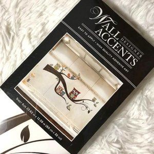 NWOT Designer Wall Accent Vintage Owl Curvy Branch High Quality Adhesive Art